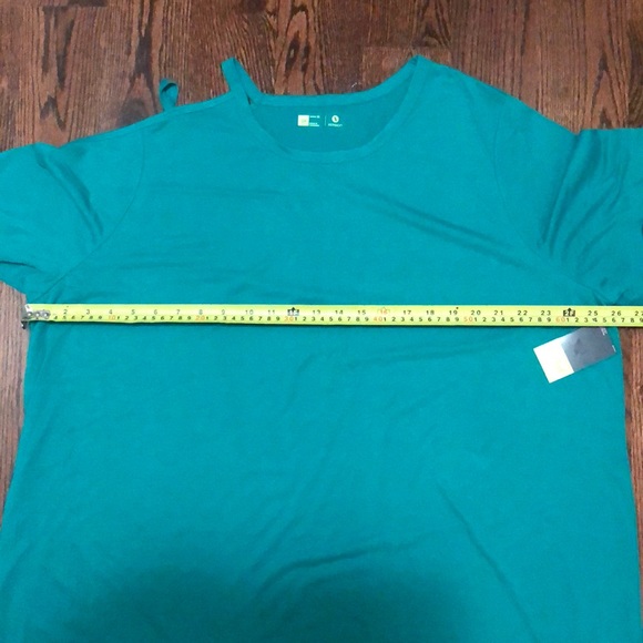 Xersion Open Shoulder Scoop Neck Tee - Tall - Picture 6 of 7